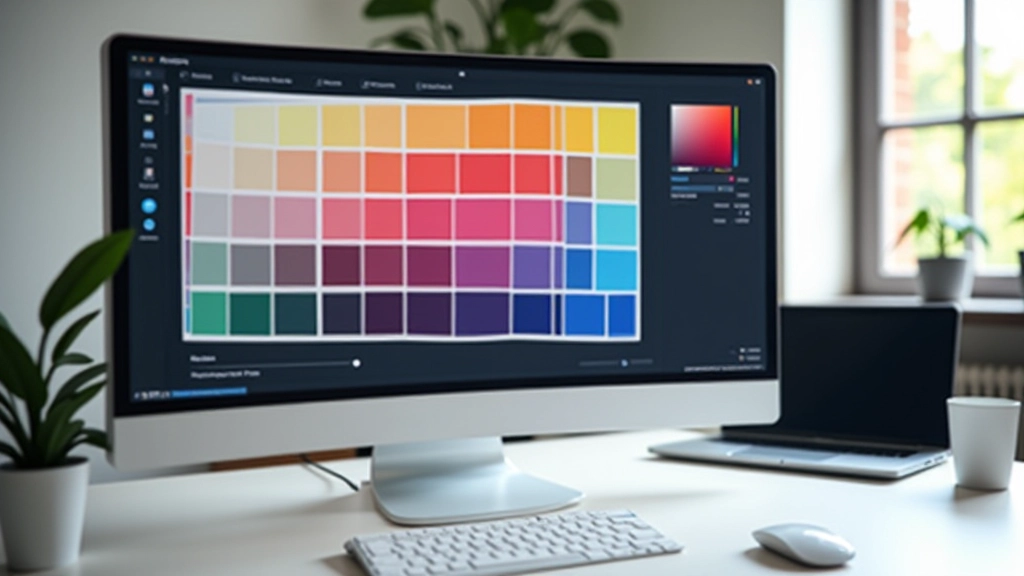 Computerscherm met Adobe Color open, met Nederlandse vlagkleuren in het palet